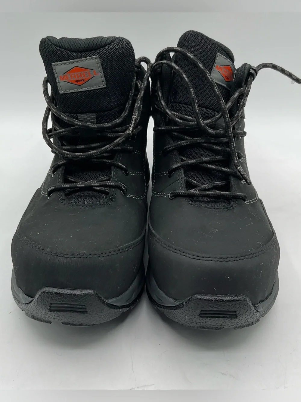 Merrell Work Men’s 8.5 M Black Leather Composite Toe Safety Work Boots ASTM